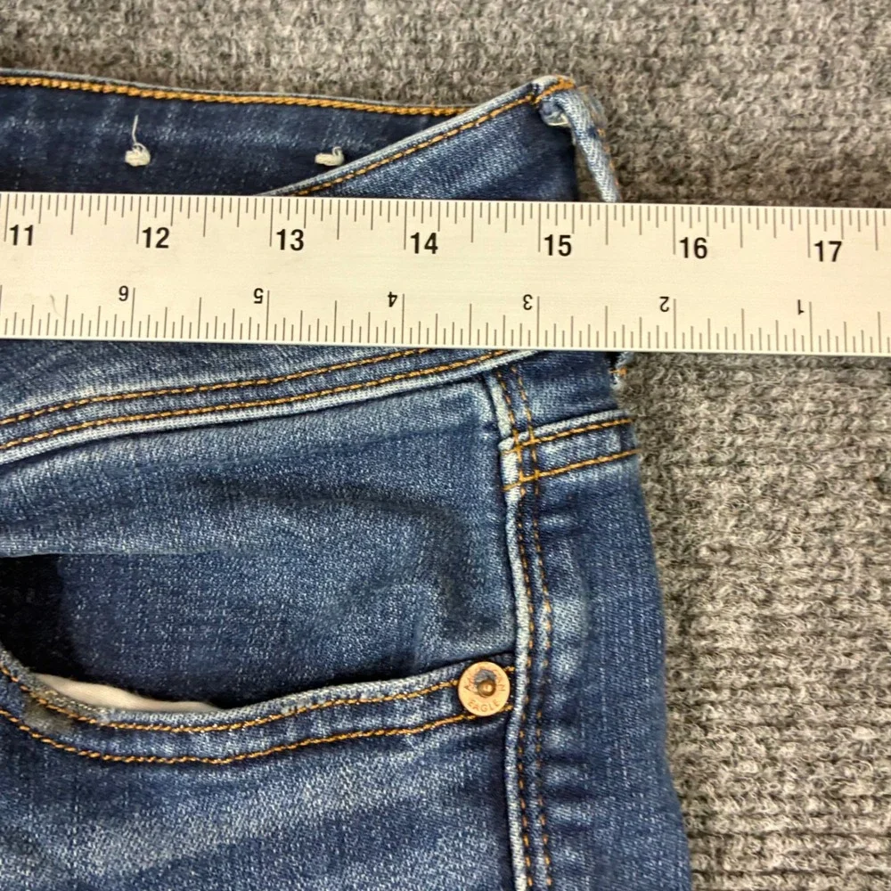 American Eagle Super Stretch Kick Boot Jeans Blue Womens 8 Regular Medium‎ Wash